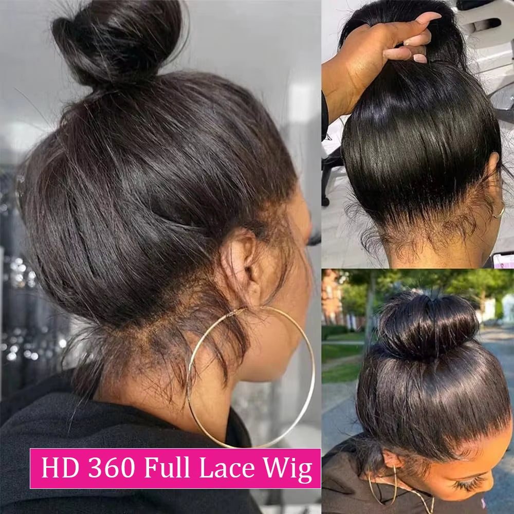 HD Glueless 13x4, 5x5, 360 Bone Straight Glueless Transparent Lace front Human Hair Wigs