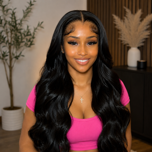 HD Glueless 13x4, 13X6, 360 Body Wave Transparent Lace Front Pre Plucked Human Hair Wigs 