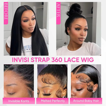 HD Glueless 13x4, 5x5, 360 Bone Straight Glueless Transparent Lace front Human Hair Wigs