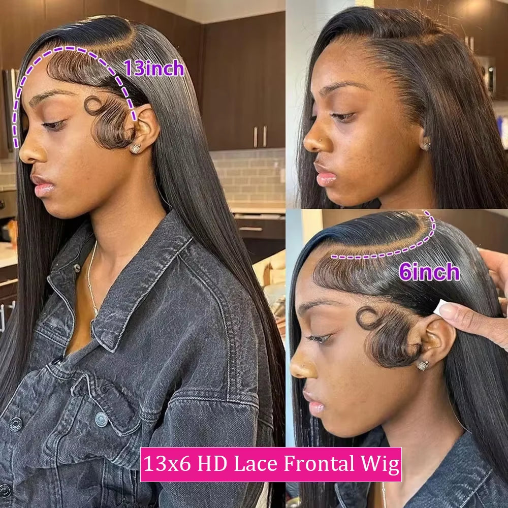 HD Glueless 13x4, 5x5, 360 Bone Straight Glueless Transparent Lace front Human Hair Wigs
