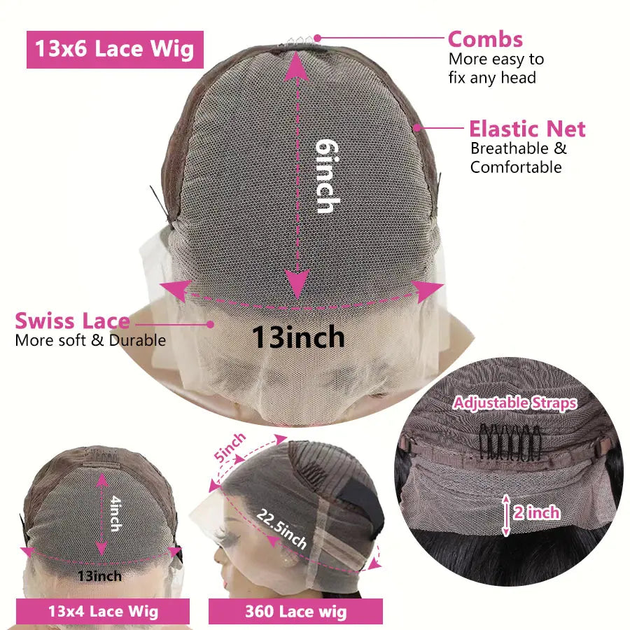 HD Glueless 13x4, 5x5, 360 Bone Straight Glueless Transparent Lace front Human Hair Wigs