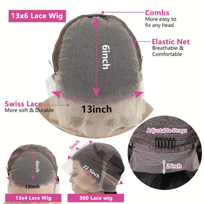 HD Glueless 13x4, 5x5, 360 Bone Straight Glueless Transparent Lace front Human Hair Wigs