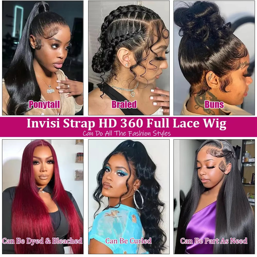 HD Glueless 13x4, 5x5, 360 Bone Straight Glueless Transparent Lace front Human Hair Wigs