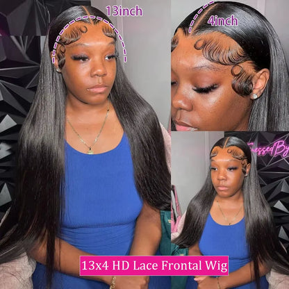 HD Glueless 13x4, 5x5, 360 Bone Straight Glueless Transparent Lace front Human Hair Wigs